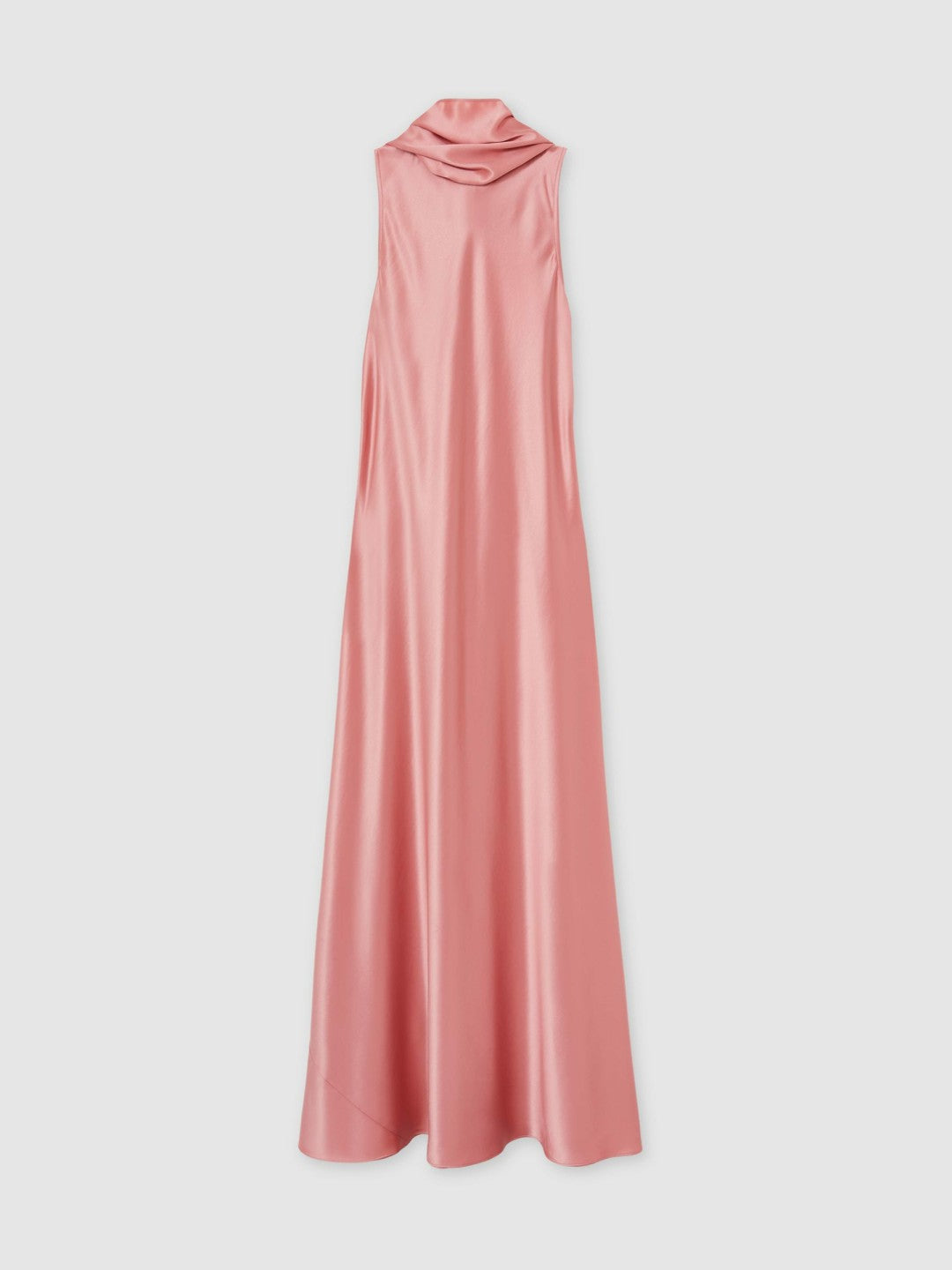 Satin Cape Maxi Dress in Pink