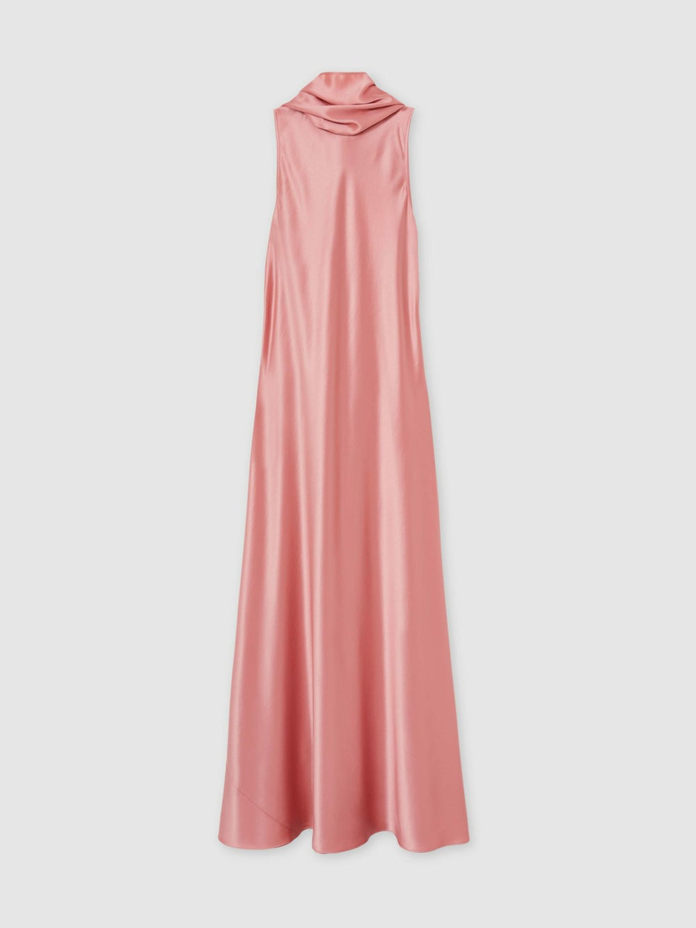 Satin Cape Maxi Dress in Pink