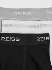 9-13 yrs Stretch-Cotton Logo-Waistband Boxer Shorts 3 Pack in White/Grey/Black