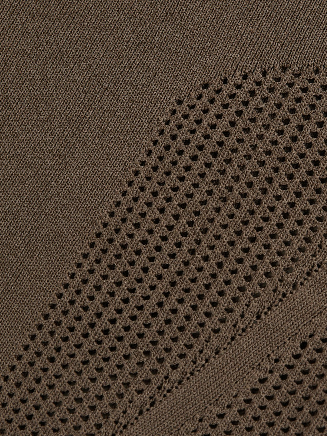 Perforated-Knit Cross-Strap Bodysuit in Mink