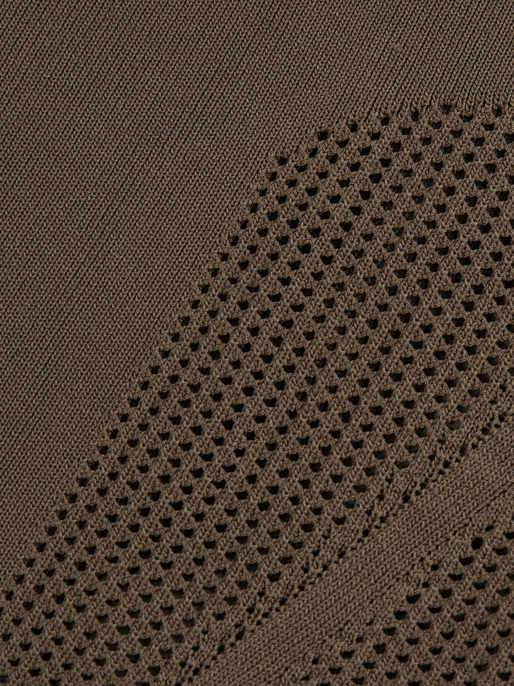 Perforated-Knit Cross-Strap Bodysuit in Mink