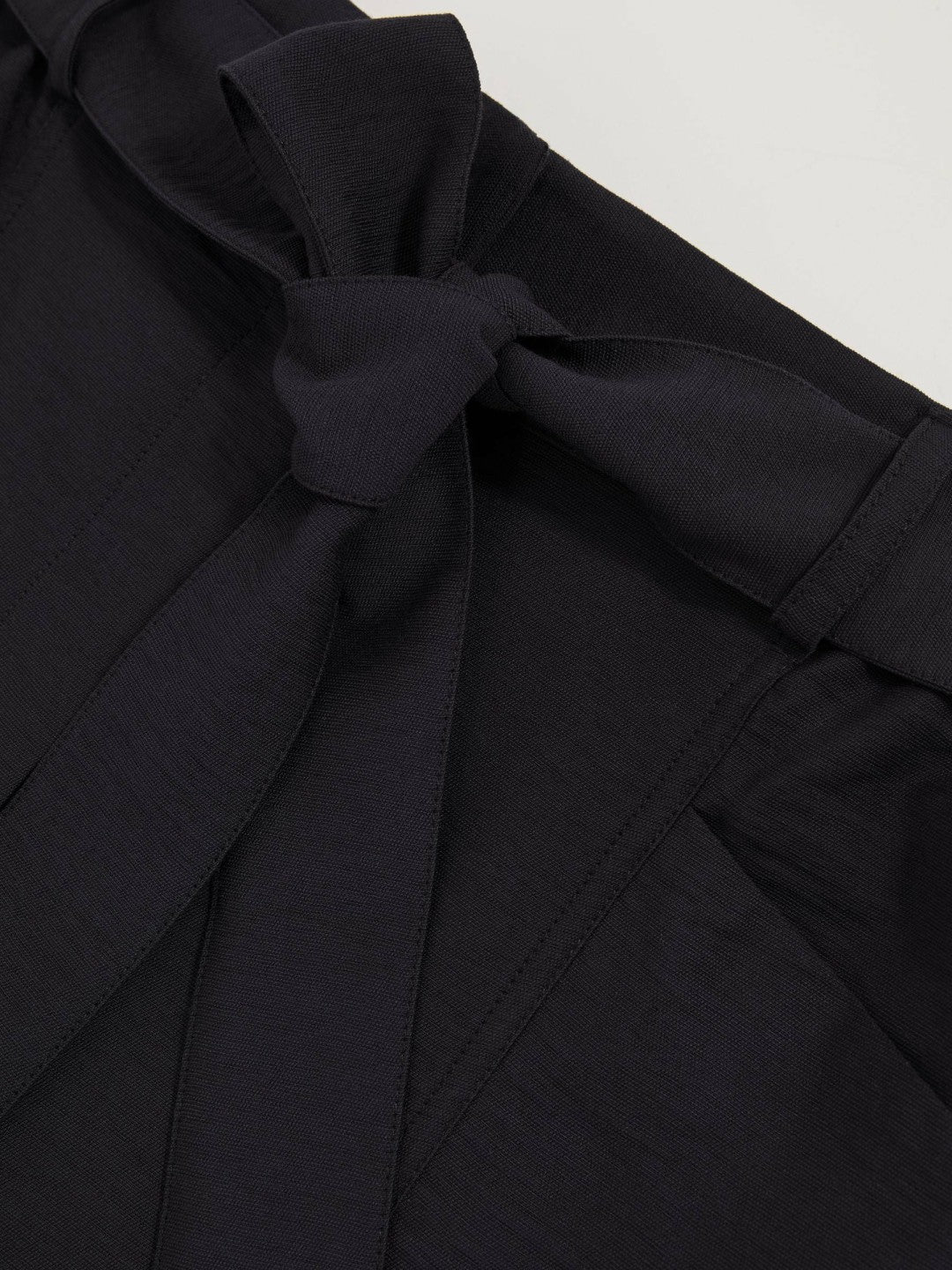 Belted Button Tab Shorts in Navy