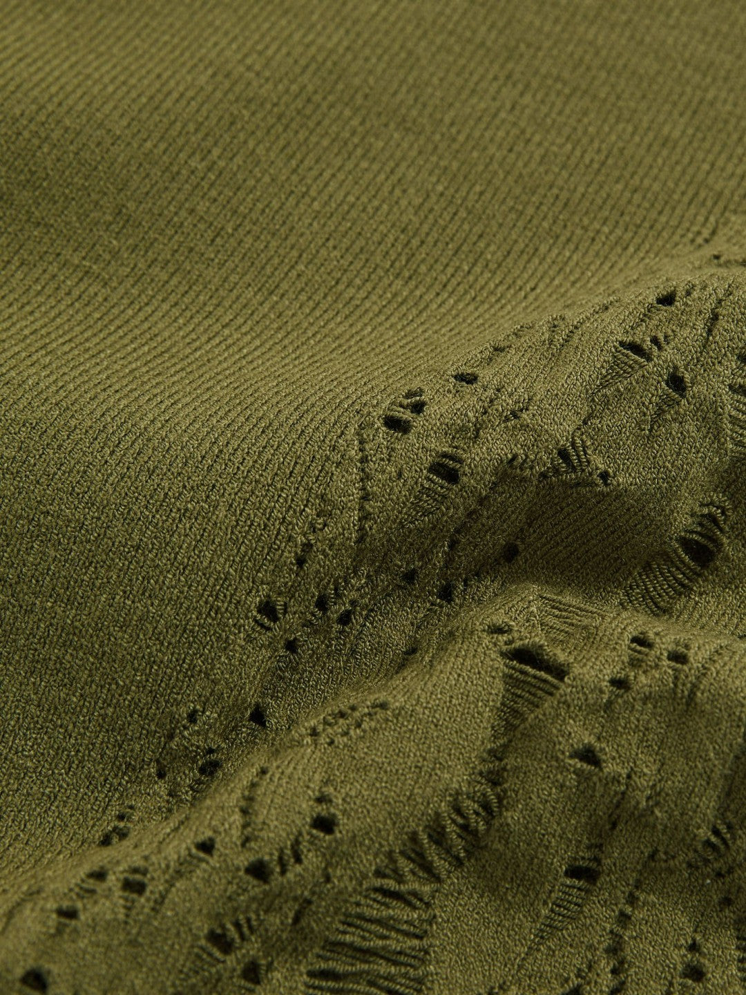 Lace-Knit Detail One-Shoulder Bodysuit in Green