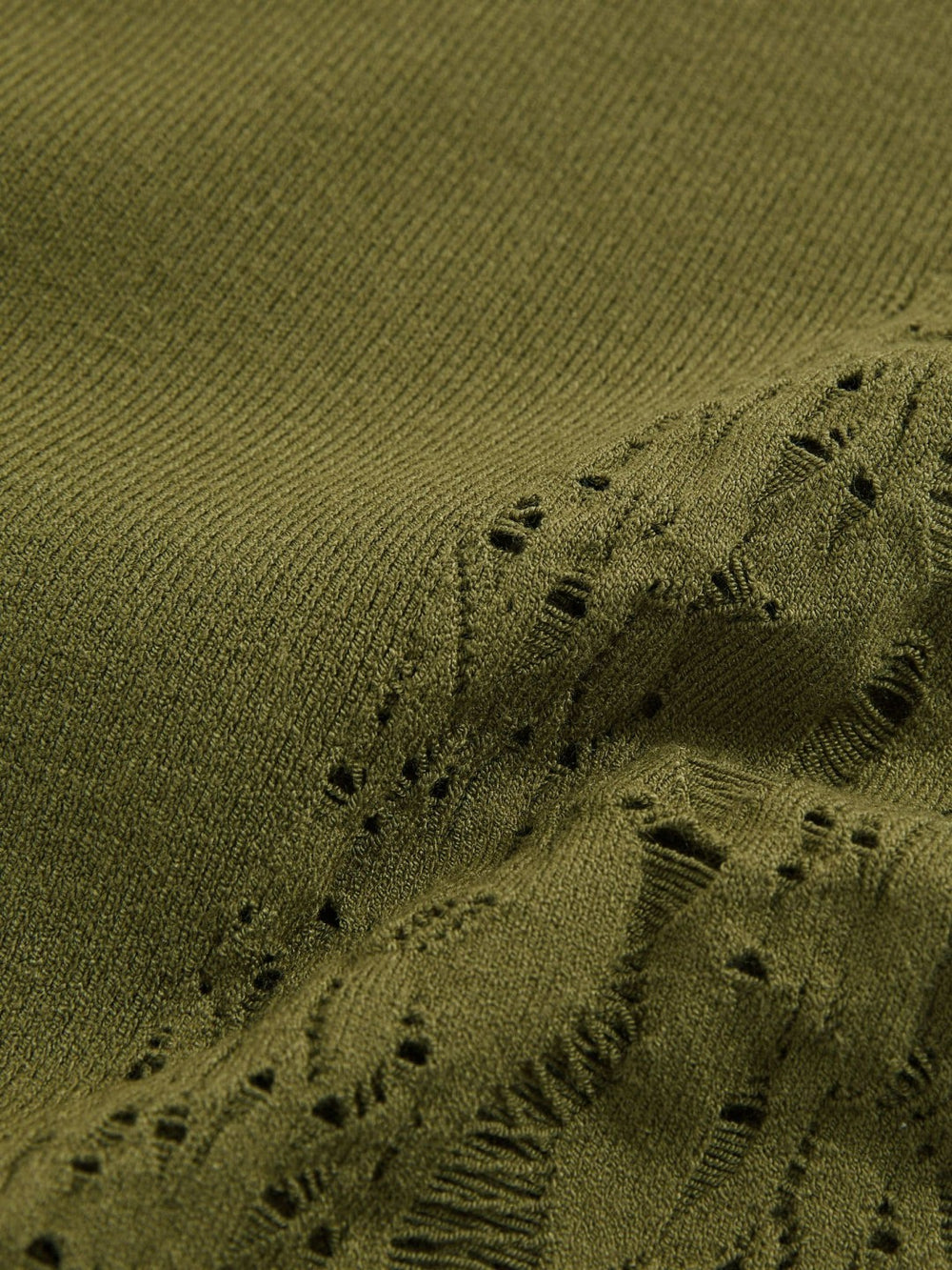 Lace-Knit Detail One-Shoulder Bodysuit in Green