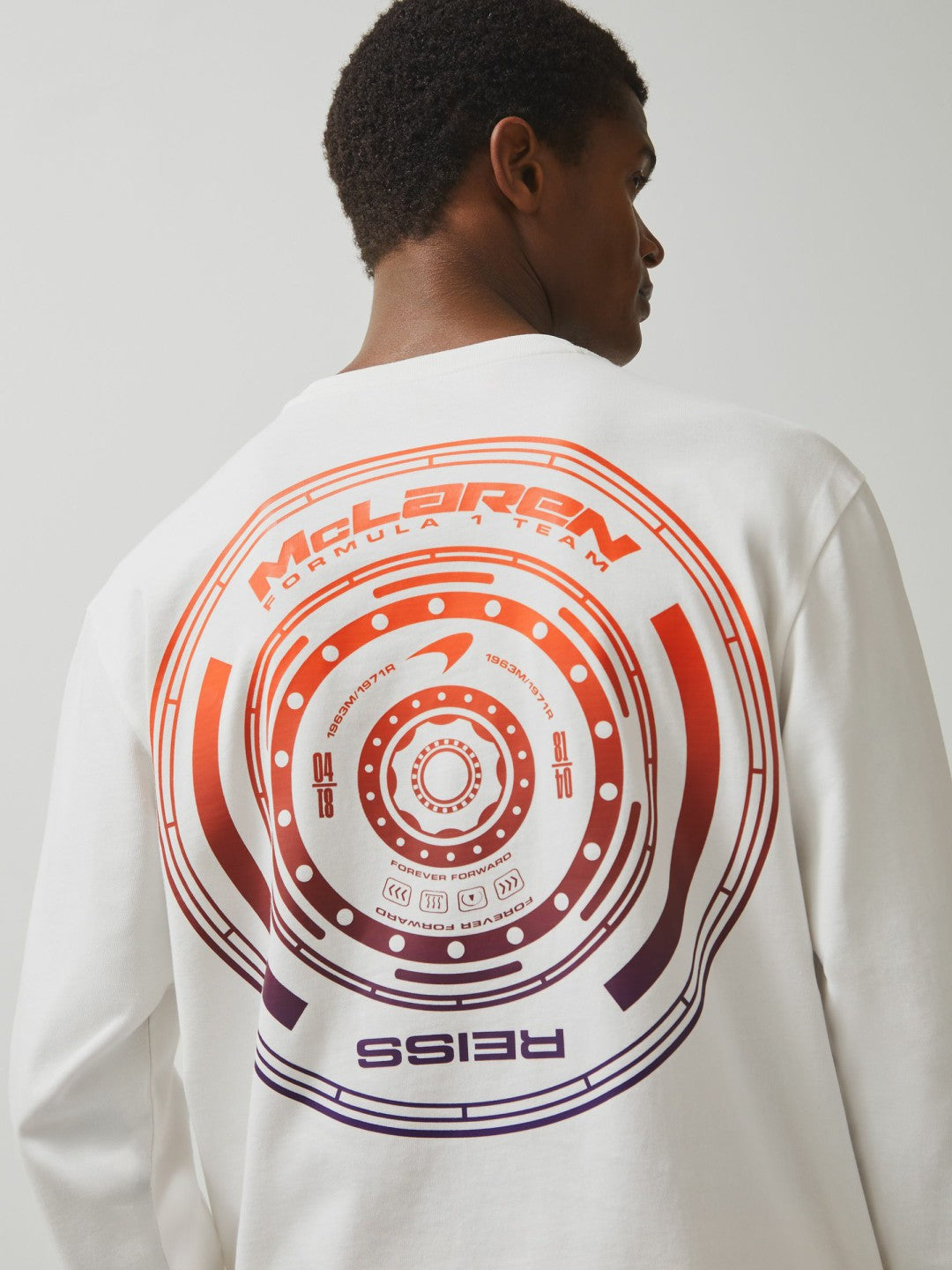 Unisex Fit McLaren F1 Team Tyre-Print T-Shirt in White