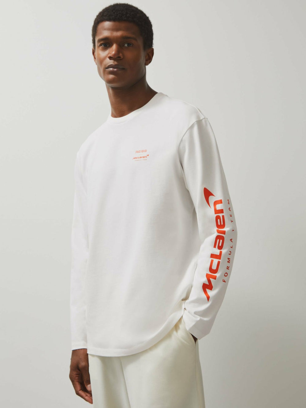 Unisex Fit McLaren F1 Team Tyre-Print T-Shirt in White
