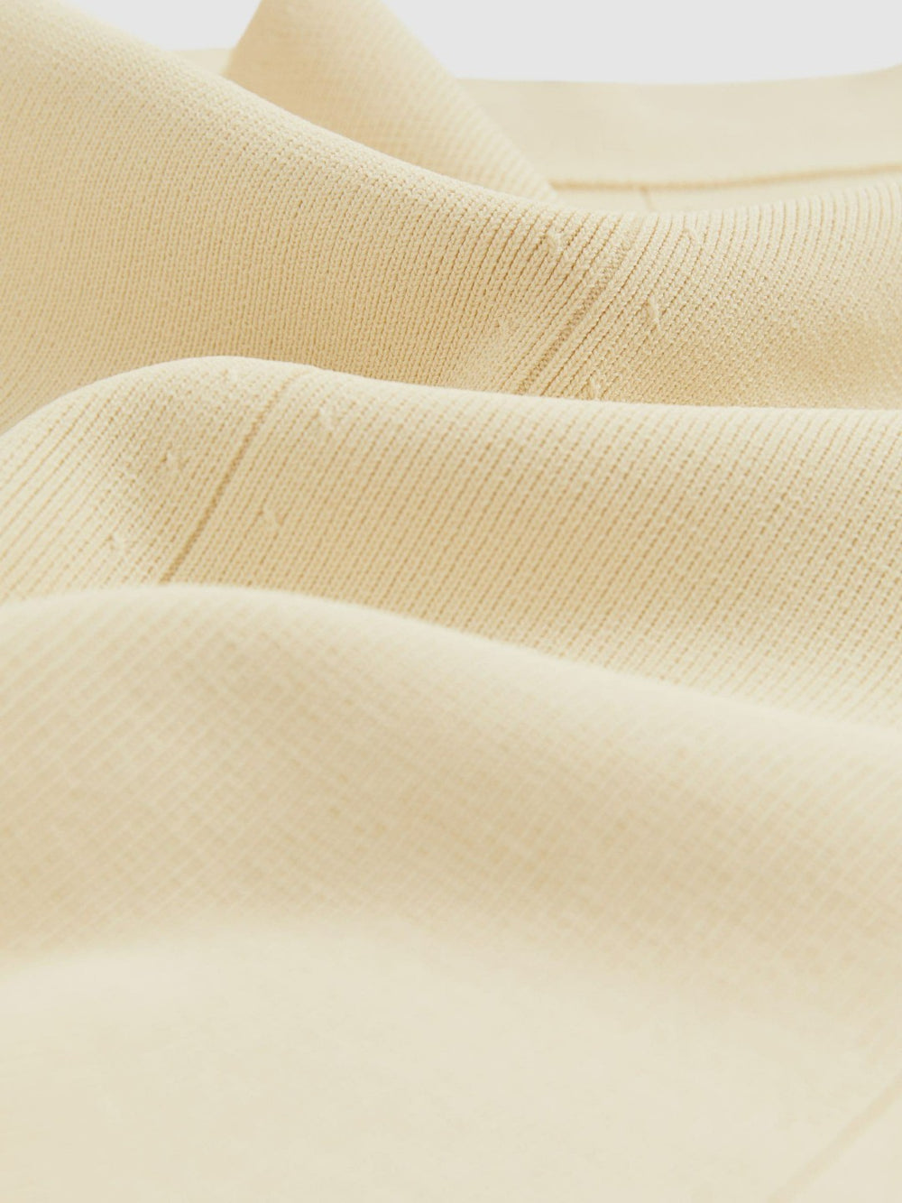 Rib Knit High Neck Vest in Ivory