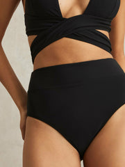 High Waisted Bikini Bottoms in Black