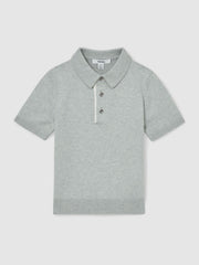 3-9 yrs Contrast Placket Polo Shirt With Cotton in Washed Sage
