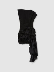 Acler Layered Ruffle Mini Black Dress in Black