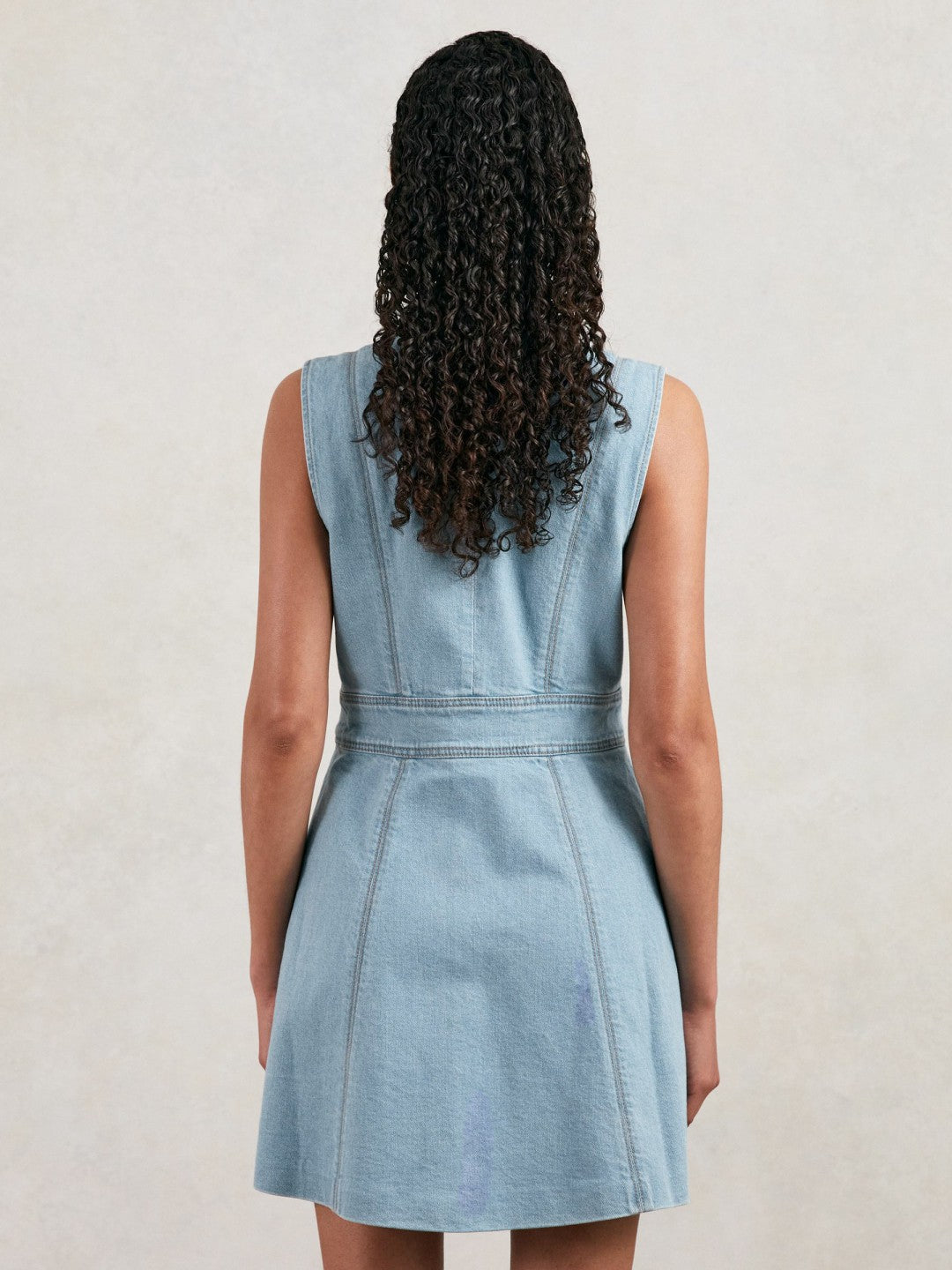 Paige Denim Button-Through Mini Dress in Jocelyn Blue