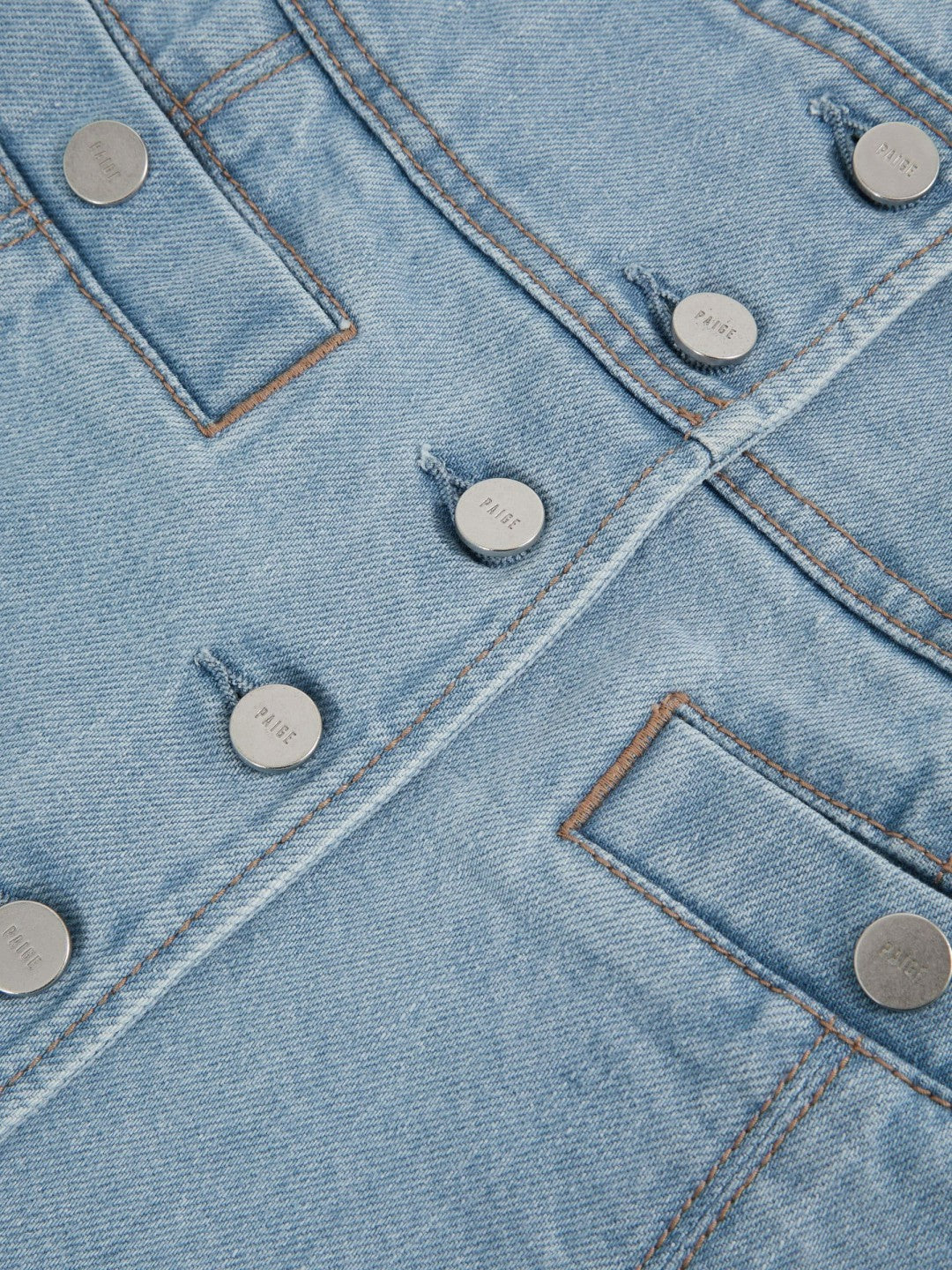 Paige Denim Button-Through Mini Dress in Jocelyn Blue