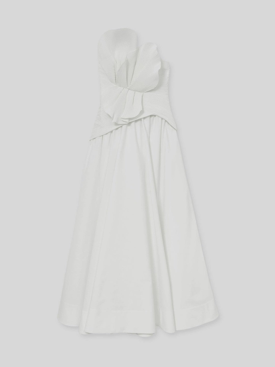 Acler Ivory Plissé Fan Strapless Maxi Dress in Ivory