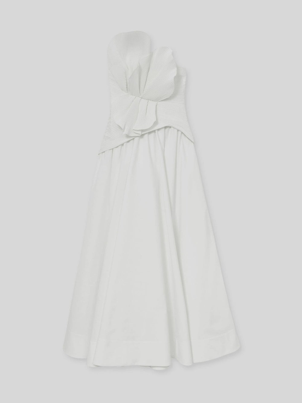 Acler Ivory Plissé Fan Strapless Maxi Dress in Ivory