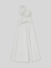 Acler Ivory Plissé Fan Strapless Maxi Dress in Ivory
