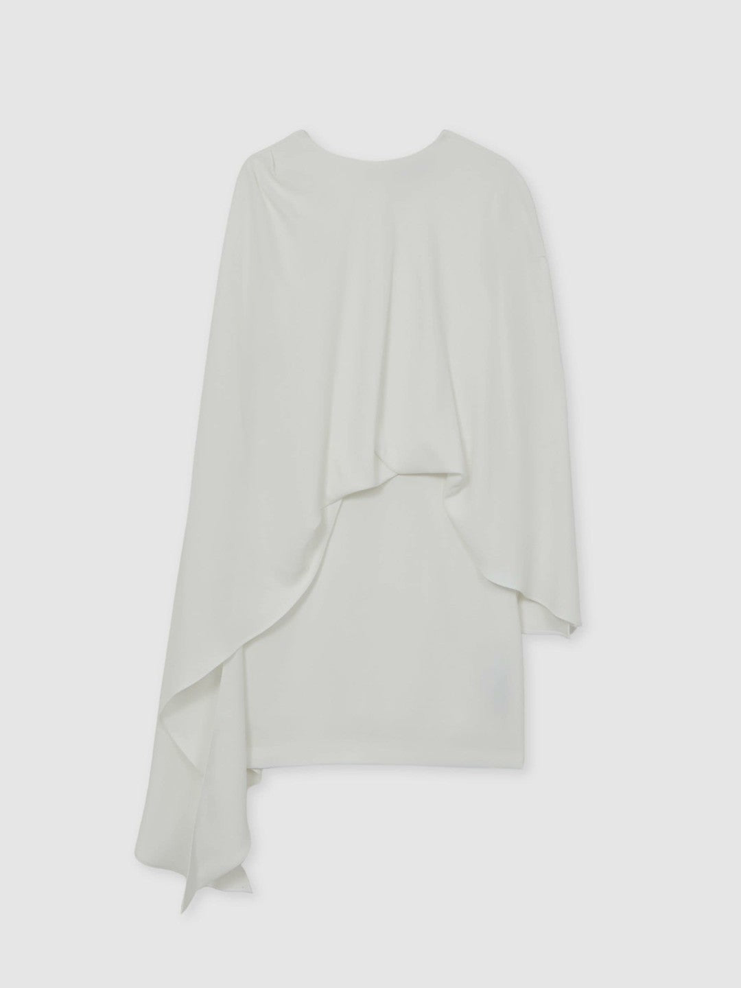 Halston Mini Ivory Asymmetric Cape Dress in Ivory