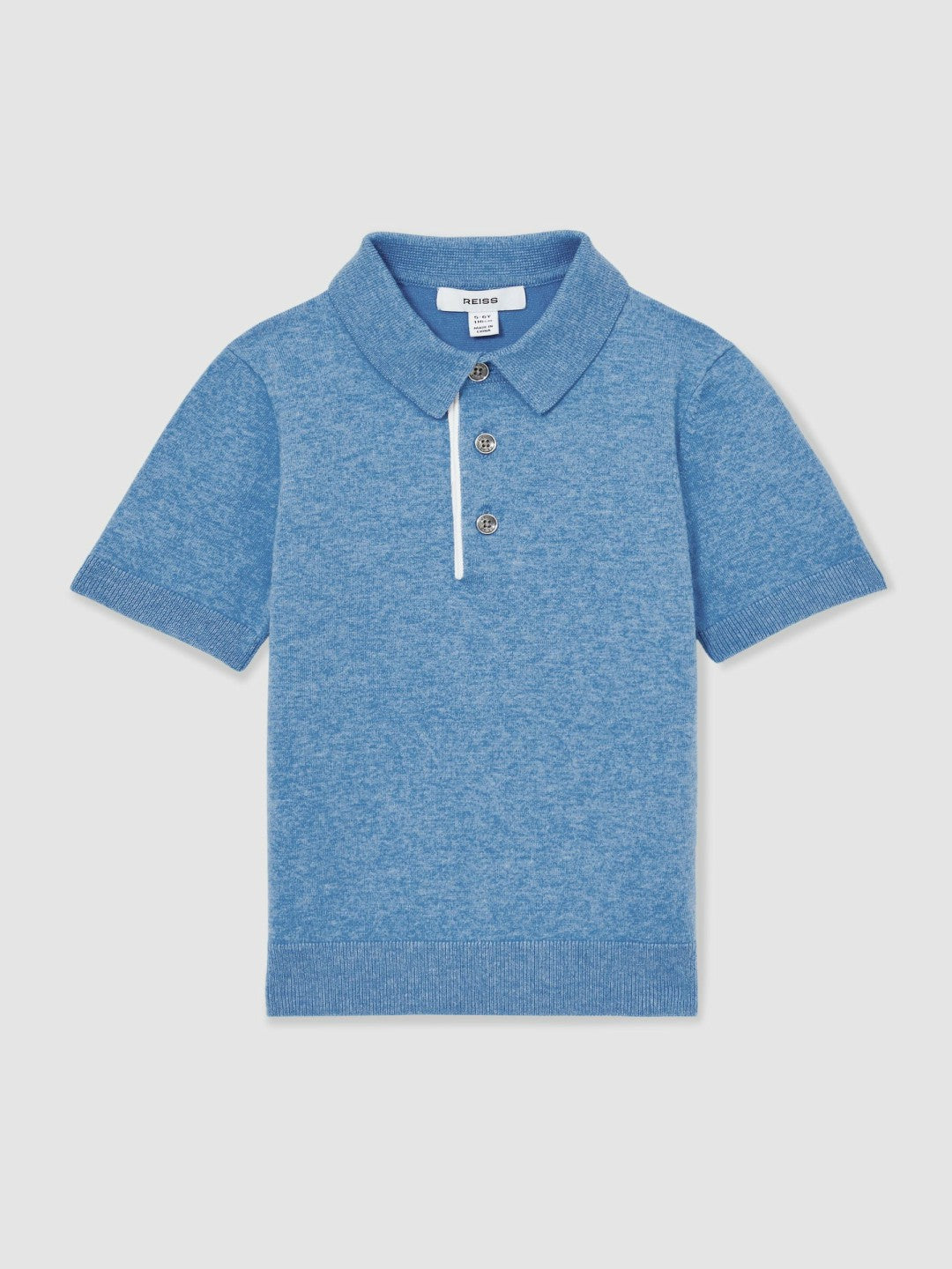 13-14 yrs Contrast Placket Polo Shirt With Cotton in Blue