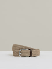 Basket Weave Belt in Stone