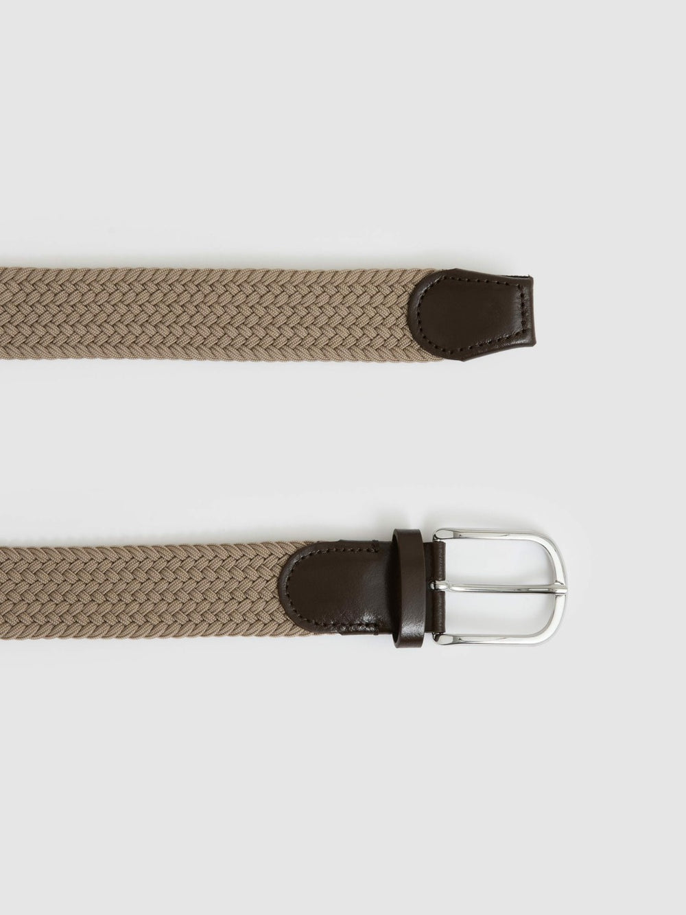Basket Weave Belt in Stone