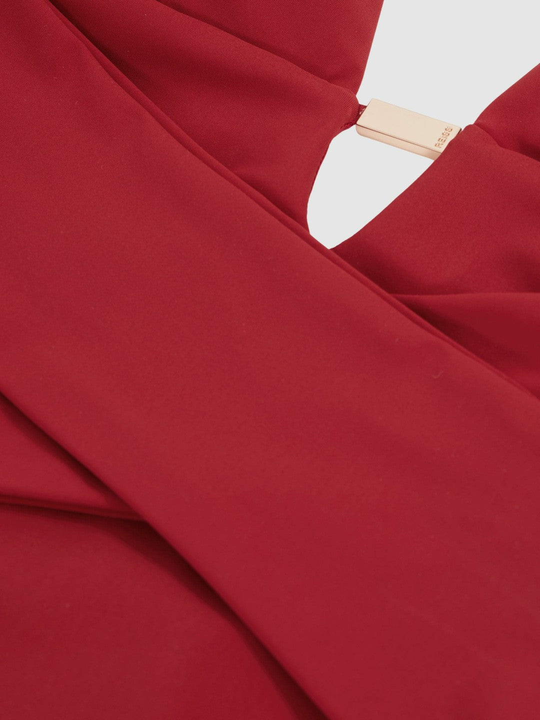 Plunge Halterneck Swimsuit in Dark Red