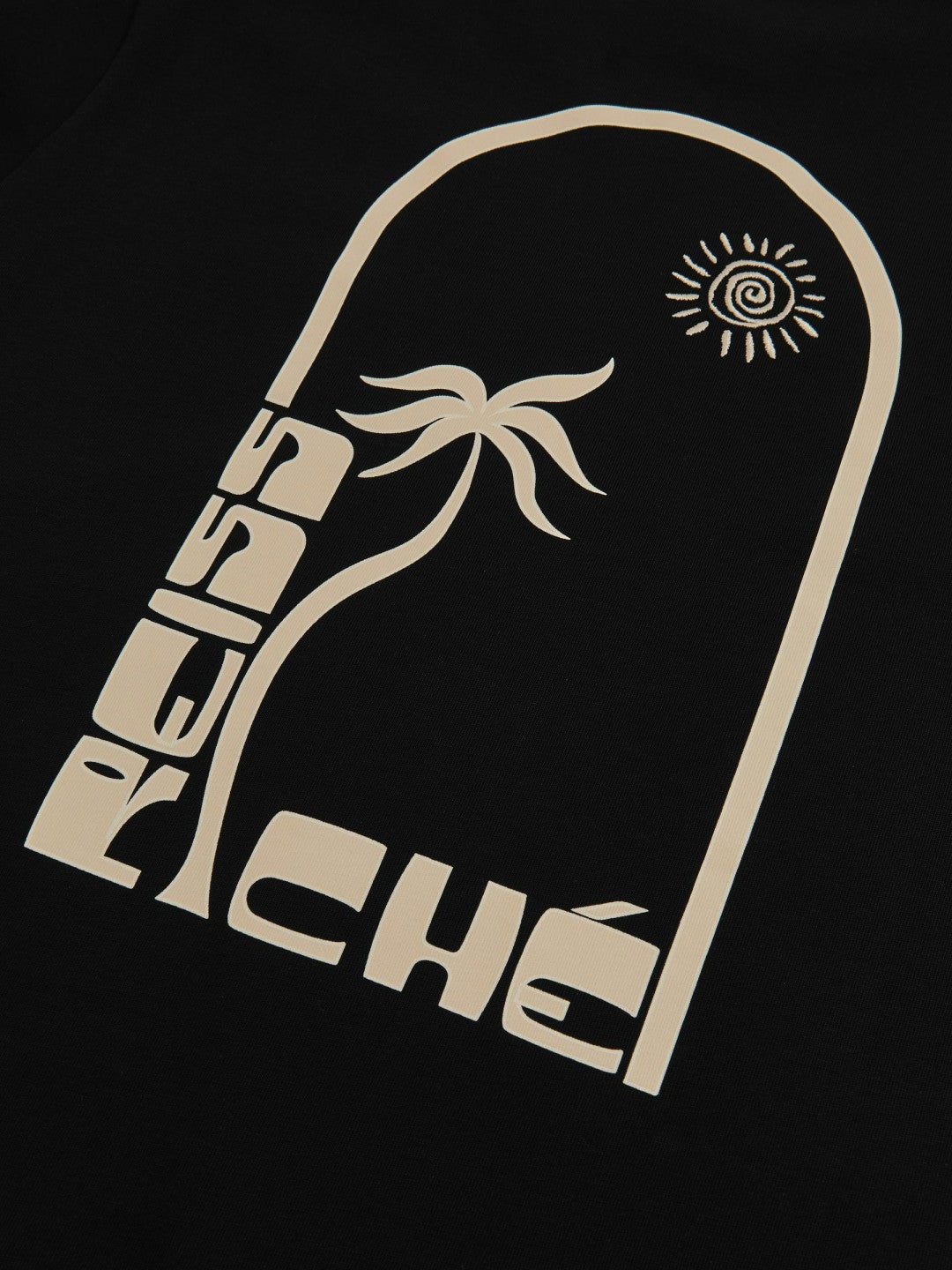| Ché Cotton Palm-Print T-Shirt in Black