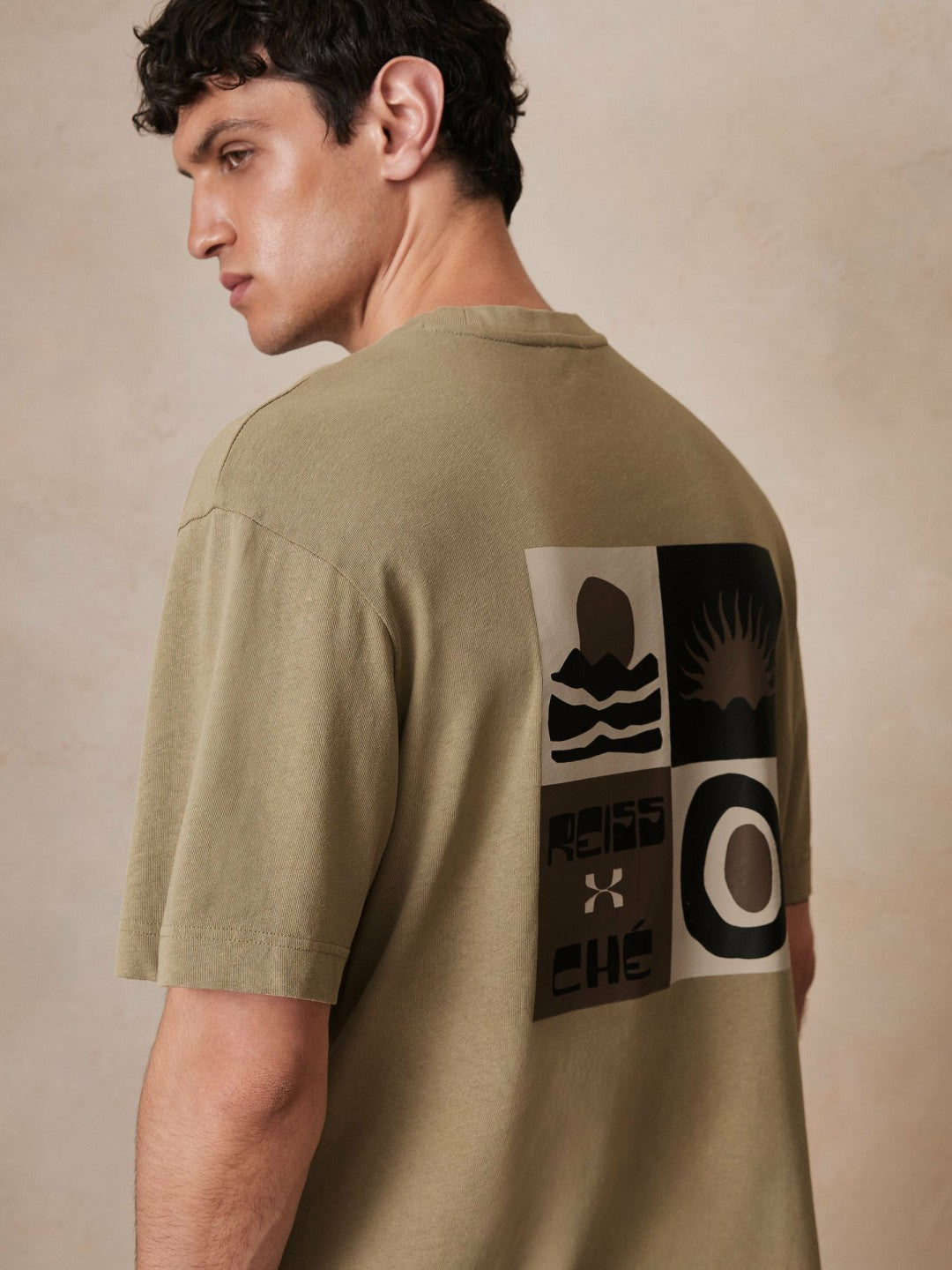 | Ché Cotton-Linen Sunset T-Shirt in Sage Green