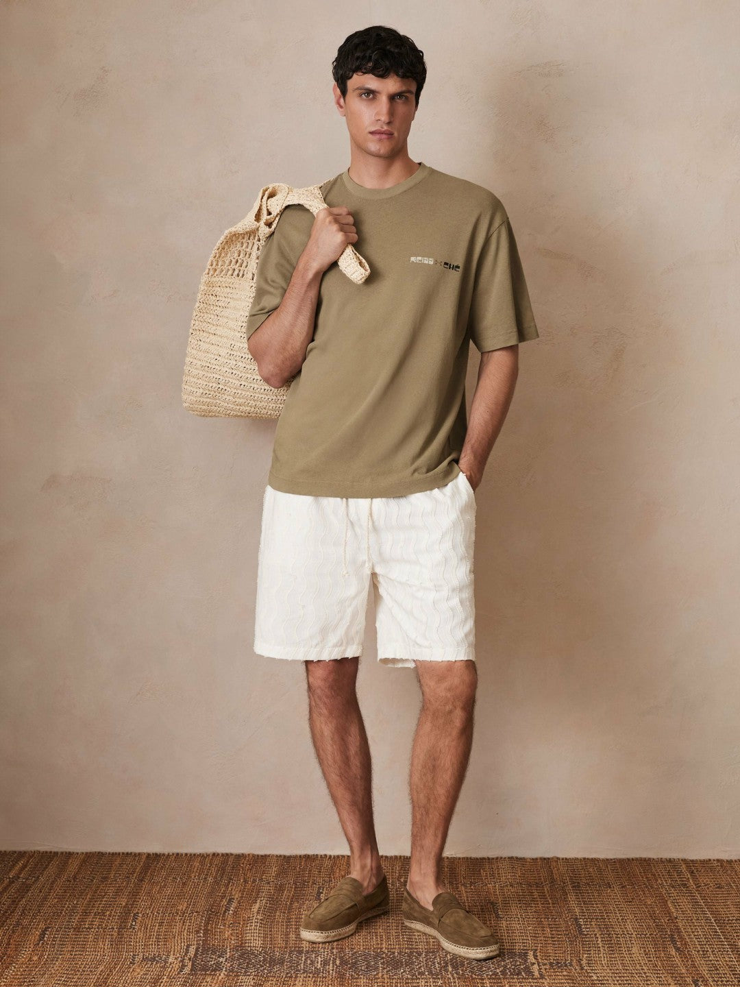 | Ché Cotton-Linen Sunset T-Shirt in Sage Green
