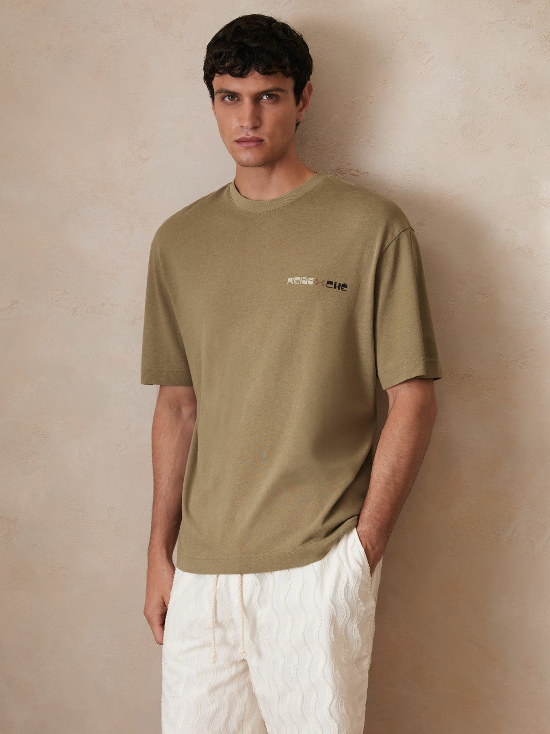 | Ché Cotton-Linen Sunset T-Shirt in Sage Green