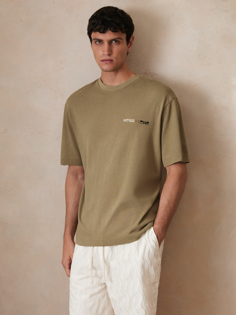 | Ché Cotton-Linen Sunset T-Shirt in Sage Green