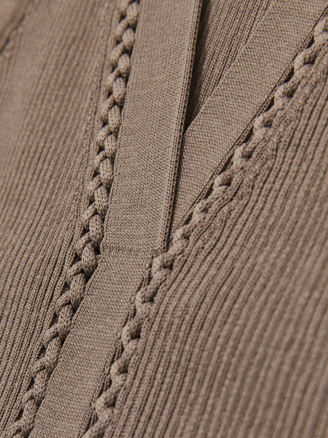 Craft-Stitch Rib-Knit Vest in Mink