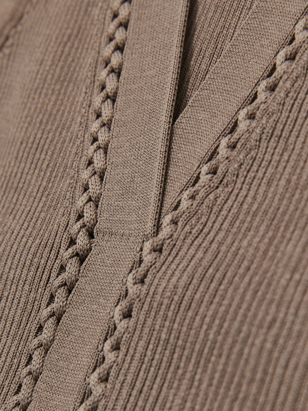 Craft-Stitch Rib-Knit Vest in Mink