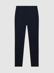 Slim-Fit Internal-Drawstring Trousers in Navy