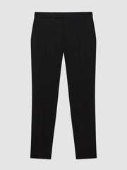 Slim-Fit Internal-Drawstring Trousers in Black