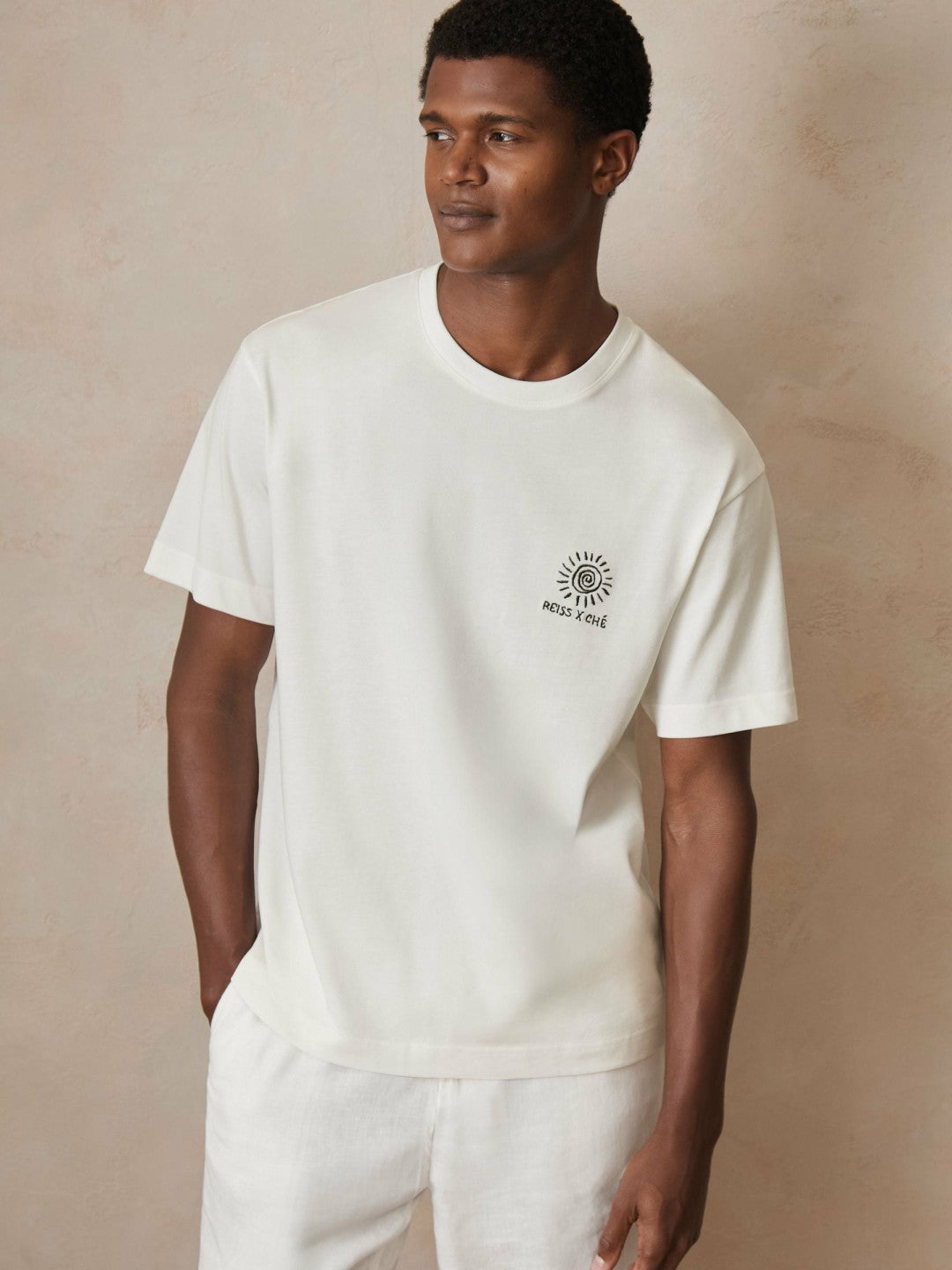 | Ché Cotton Palm-Tree T-Shirt in White