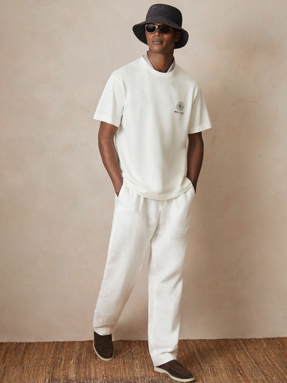 | Ché Cotton Palm-Tree T-Shirt in White