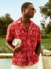 | Ché Sunset Towelling Shirt in Pink