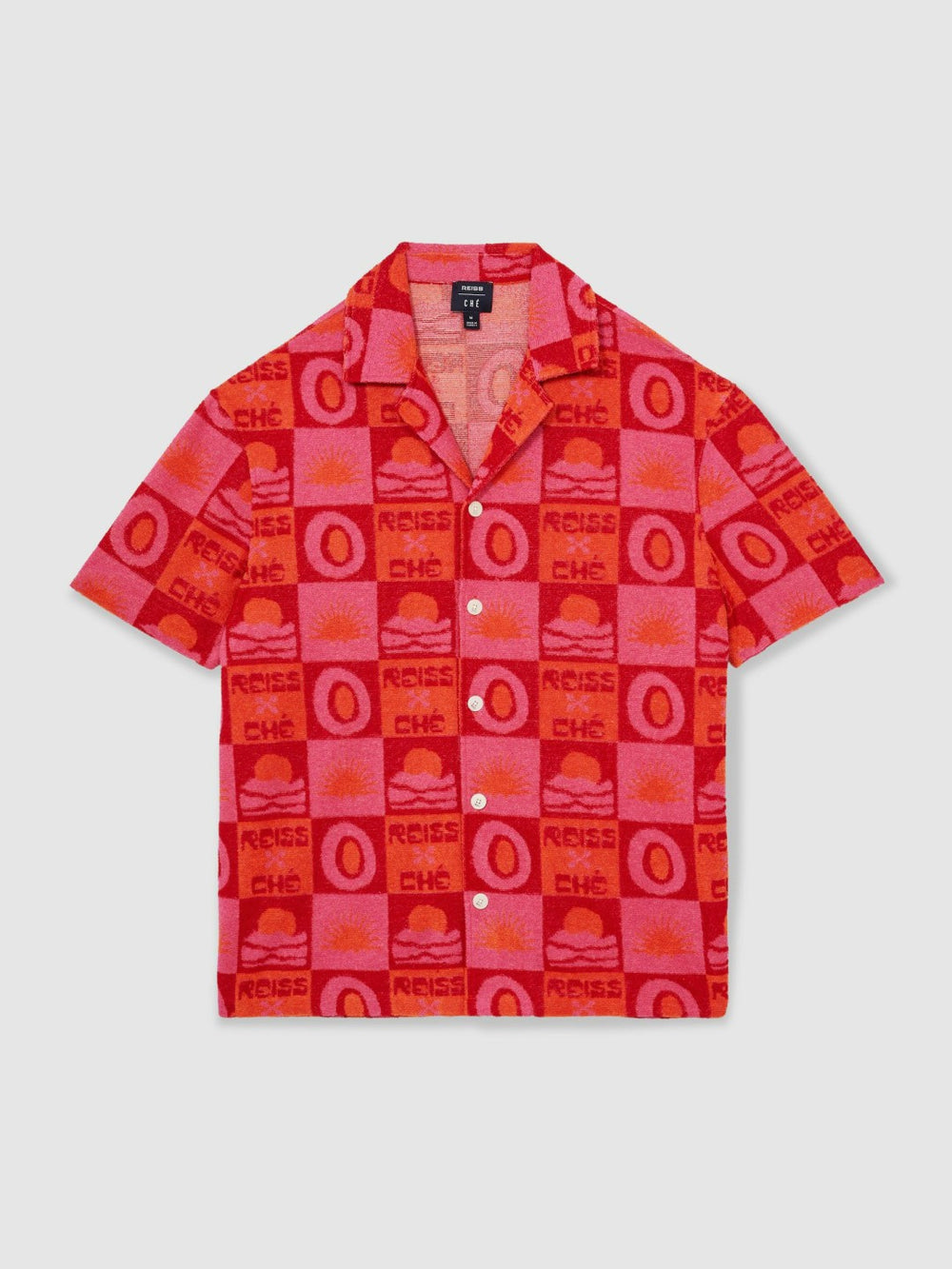 | Ché Sunset Towelling Shirt in Pink