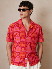 | Ché Sunset Towelling Shirt in Pink
