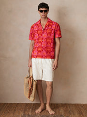 | Ché Sunset Towelling Shirt in Pink