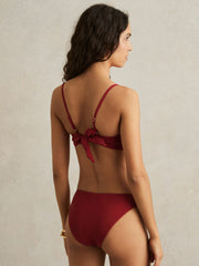Fixed-Side Bikini Bottoms in Dark Red