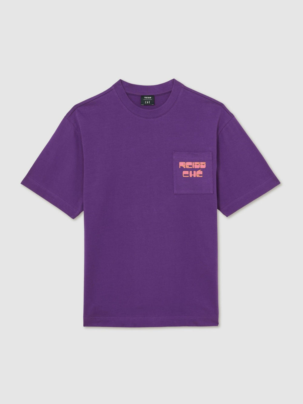 | Ché Cotton Palm-Print T-Shirt in Purple
