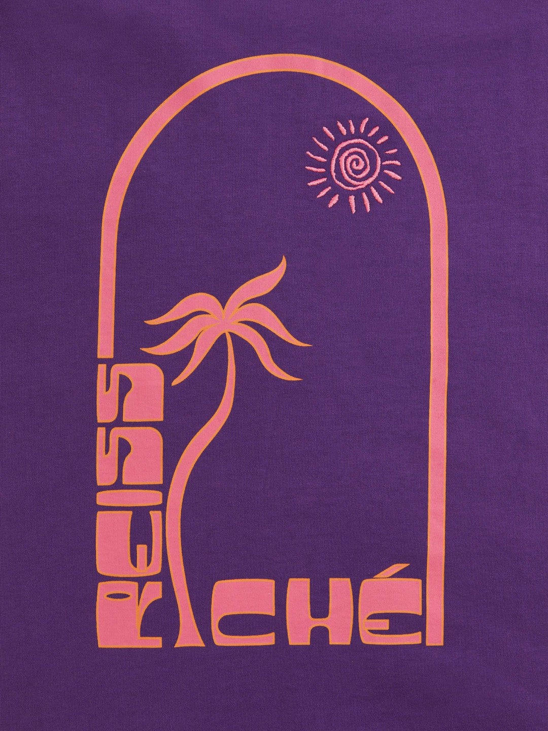 | Ché Cotton Palm-Print T-Shirt in Purple
