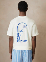 | Ché Cotton Palm-Print T-Shirt in White