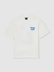 | Ché Cotton Palm-Print T-Shirt in White