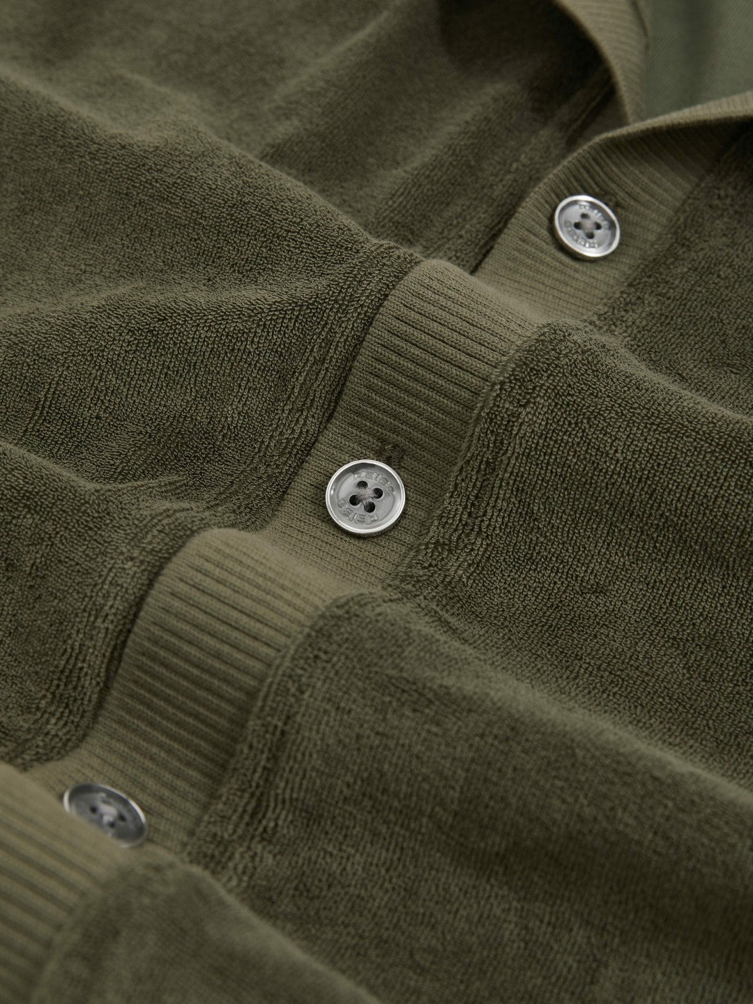Cotton Blend Towelling Shirt in Green