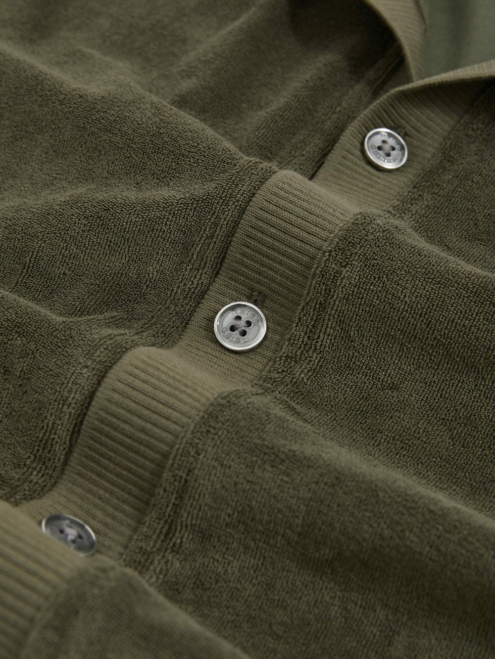 Cotton Blend Towelling Shirt in Green