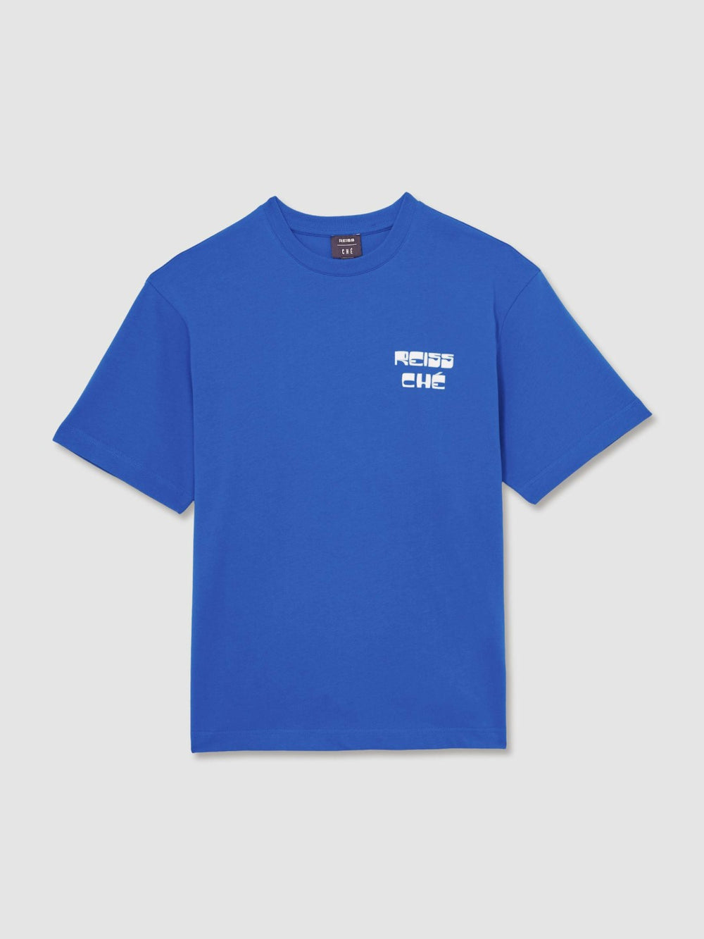 | Ché Cotton Palm-Print T-Shirt in Blue