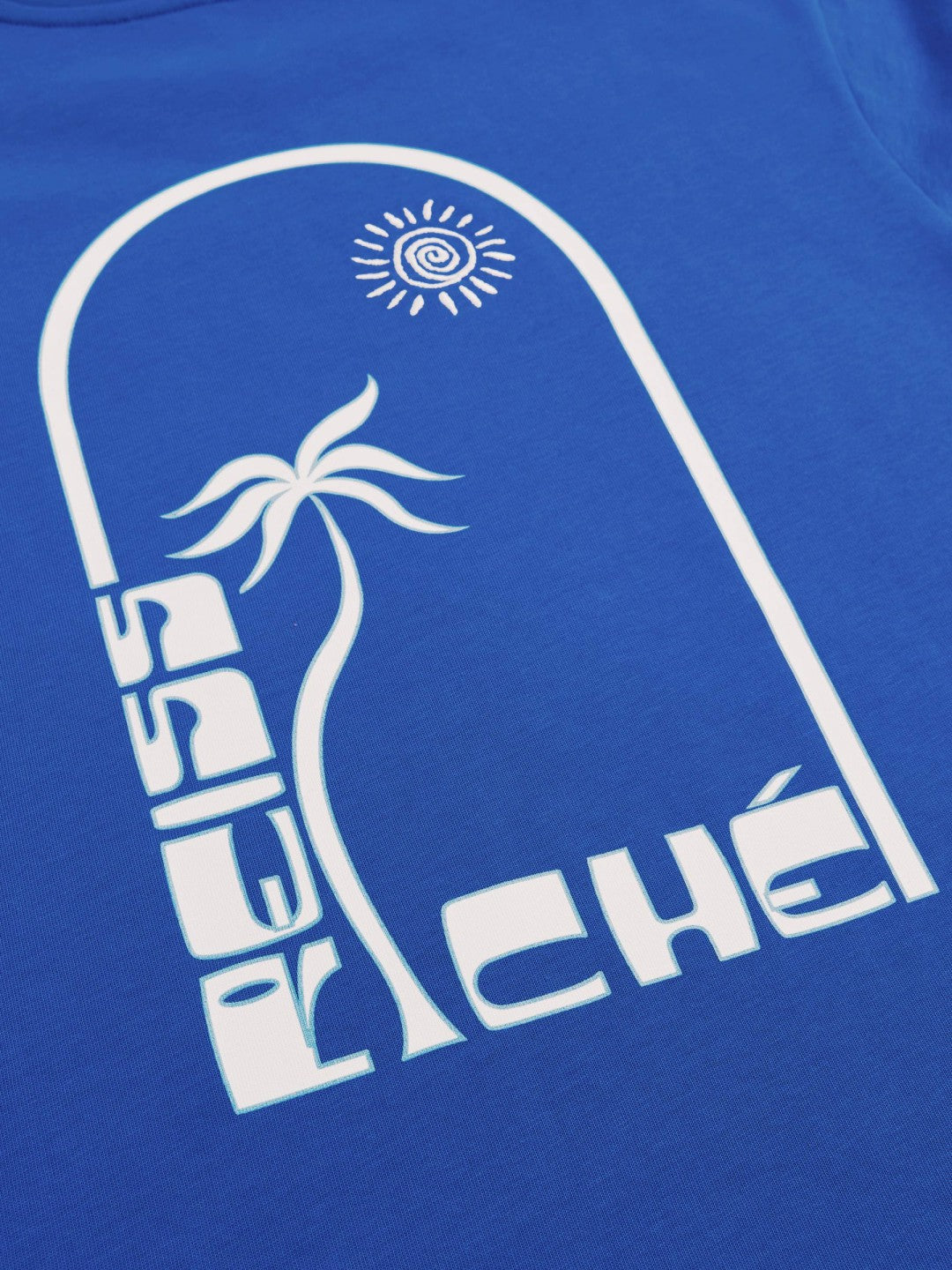 | Ché Cotton Palm-Print T-Shirt in Blue