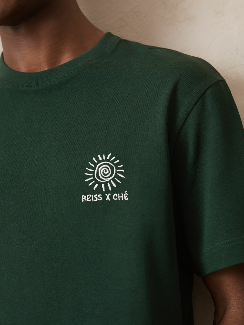 | Ché Cotton Palm-Tree T-Shirt in Green