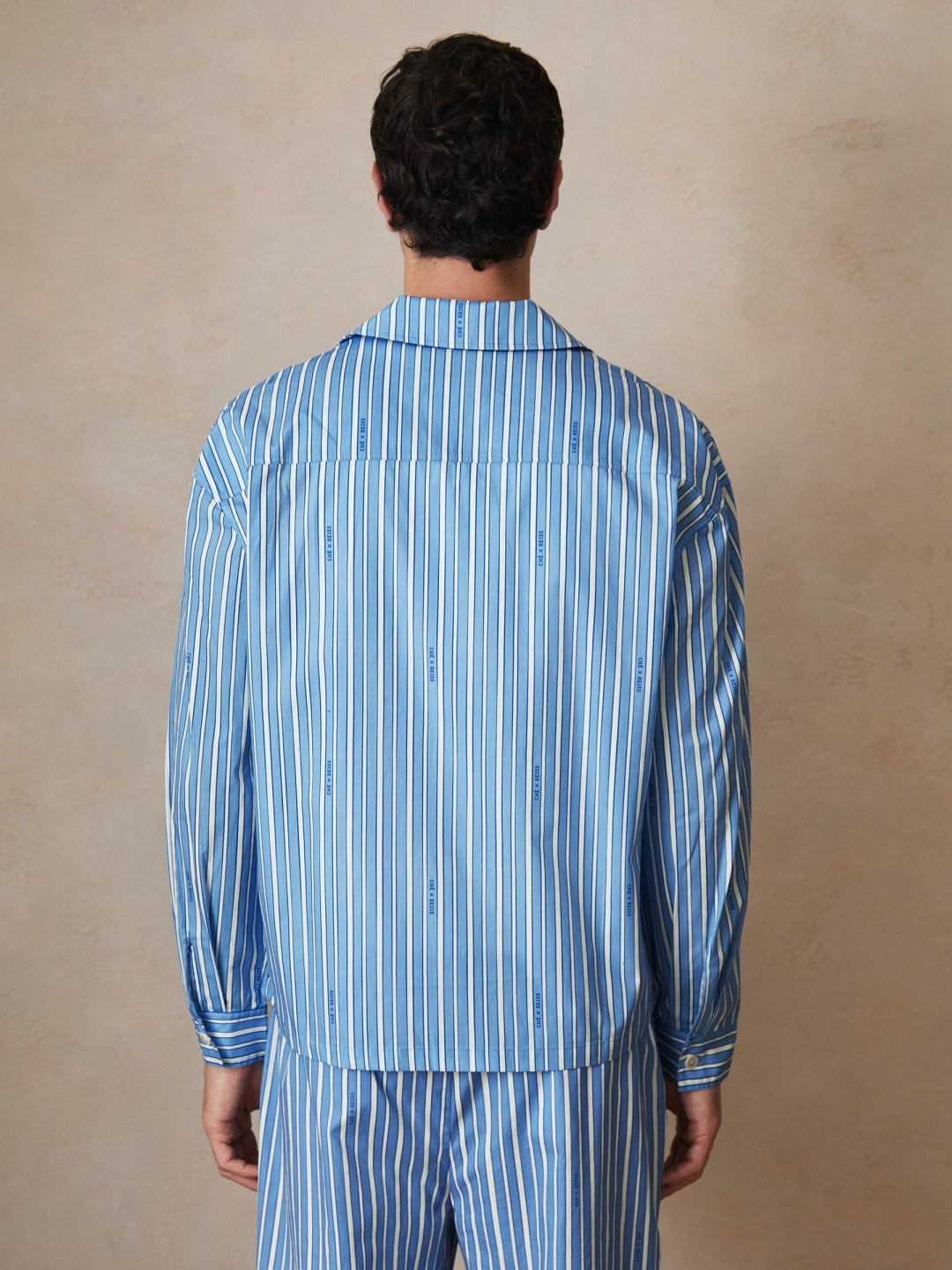 | Ché Poplin Stripe Pocket Shirt in Bright Blue/White